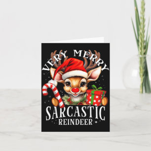 Very Merry Sarcastic Reindeer Matching Christmas  Card