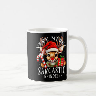 Very Merry Sarcastic Reindeer Matching Christmas  Coffee Mug