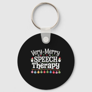 Very Merry Speech Therapy Christmas Speech Therapi Keychain