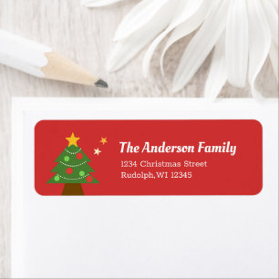 Very Merry Starlight Christmas Tree Return Address