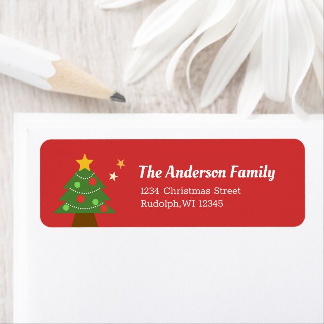 Very Merry Starlight Christmas Tree Return Address (Insitu)