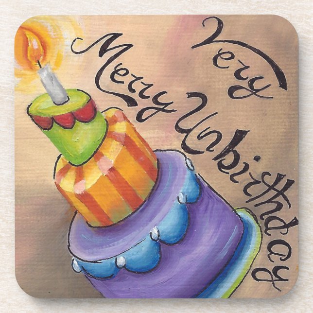 Very Merry Unbirthday Coaster Alice in Wonderland (Front)