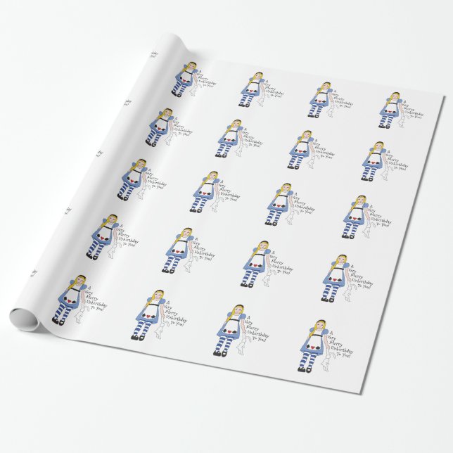 Very Merry Unbirthday Wrapping Paper (Unrolled)