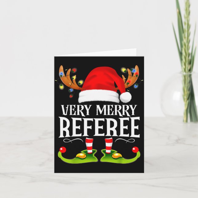 Very Merry X-mas Referee Matching Christmas  Card (Front)