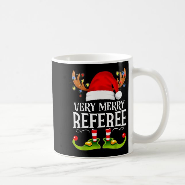 Very Merry X-mas Referee Matching Christmas  Coffee Mug (Right)