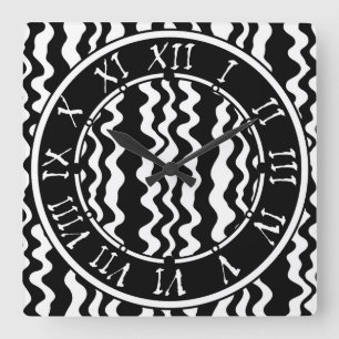Very minimalist and simple flat and bold eclectic  square wall clock