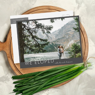 Very Modern Elopement Photo Announcement Postcard