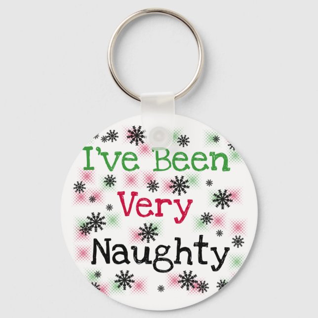 Very Naughty Holiday T-shirts and Gifts Keychain (Front)
