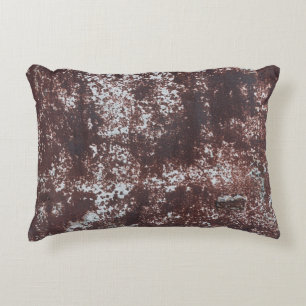 Very old rusted sheet iron. Textured metal surface Accent Pillow