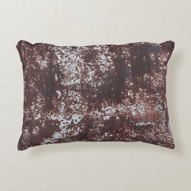 Very old rusted sheet iron. Textured metal surface Accent Pillow (Front)
