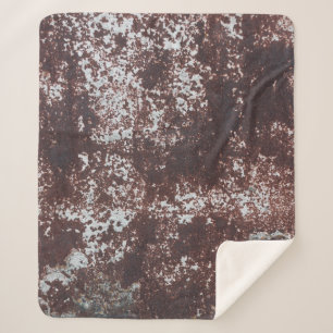 Very old rusted sheet iron. Textured metal surface Sherpa Blanket