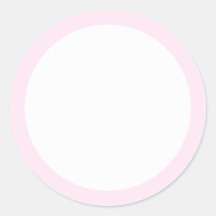 Very pale pink solid colour border blank classic round sticker