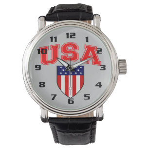 Very Patriotic U.S.A American Flag Shield Watch