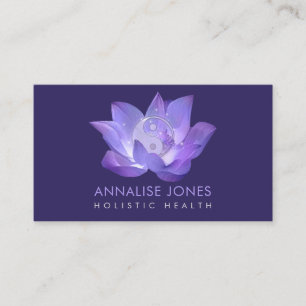 Very Peri Lotus and Yin Yang Business Card
