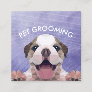 Very Peri Low Poly Dog Pet Care Grooming Bathing Appointment Card