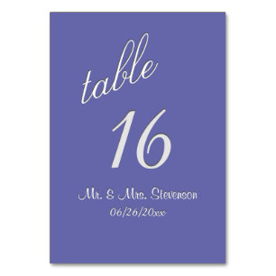 Very Peri Periwinkle Table Number