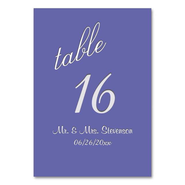Very Peri Periwinkle  Table Number (Front)