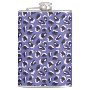 Very Peri Purple Abstract Animal Print Hip Flask