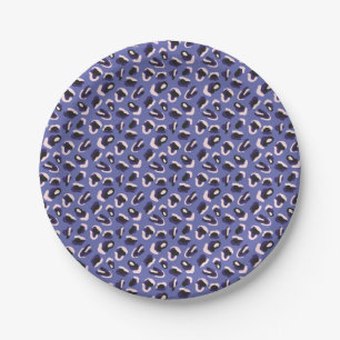 Very Peri Purple Abstract Animal Print Paper Plate