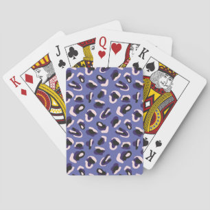 Very Peri Purple Abstract Animal Print Playing Cards