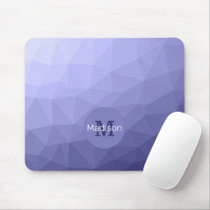 Very peri purple blue mesh ombre pattern Monogram Mouse Pad