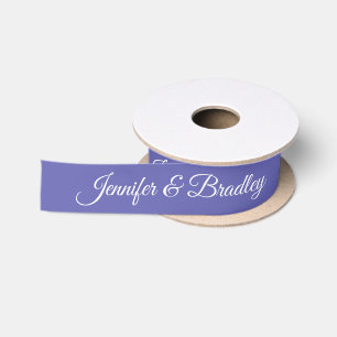 Very Peri Purple Elegant Wedding Personalized Name Satin Ribbon