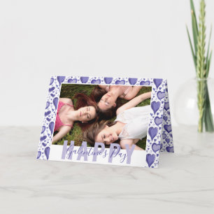 Very Peri Purple Heart Galentines Day Friend Photo Holiday Card