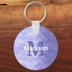 Very peri Purple triangle geometry square Monogram Keychain