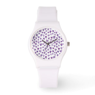 Very Peri Purple Watercolour Heart Watch