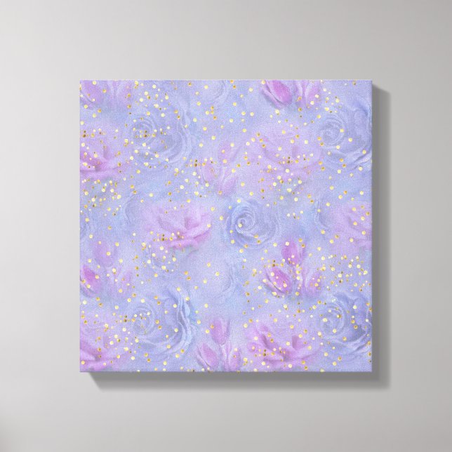 Very-peri Watercolor,Roses,Tulips Canvas Print (Front)