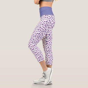 Very Peri Watercolour Heart Capri Leggings