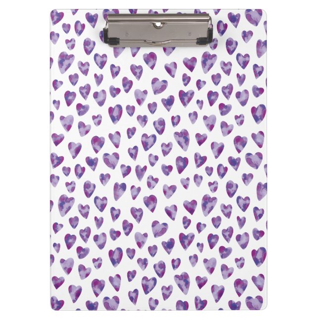 Very Peri Watercolour Heart Clipboard (Front)