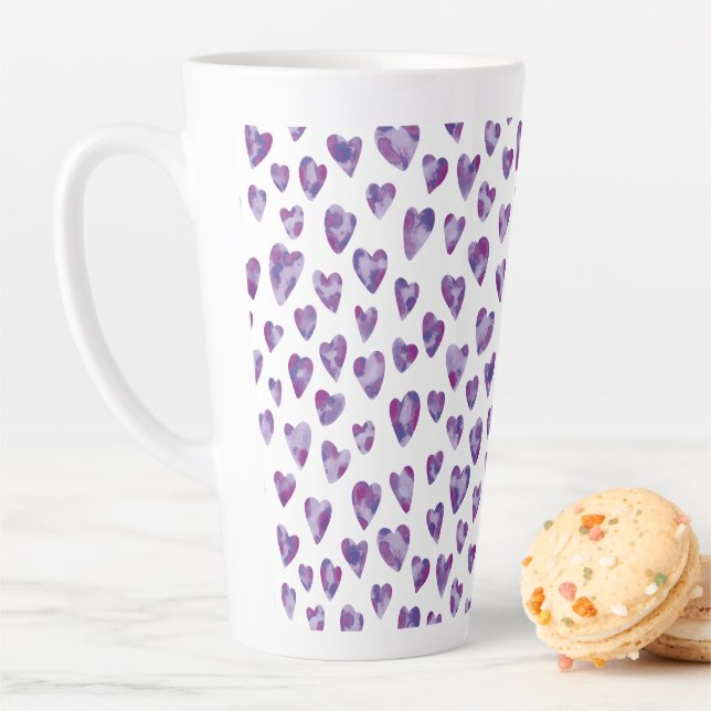 Very Peri Watercolour Heart Latte Mug (In Situ)