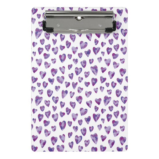 Very Peri Watercolour Heart Mini Clipboard (Front)