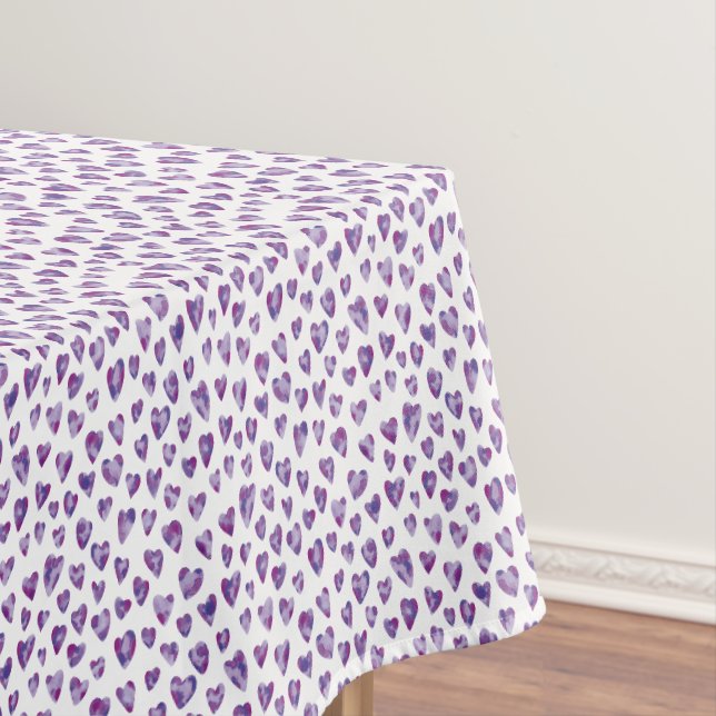 Very Peri Watercolour Heart Tablecloth (In Situ)