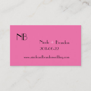 Very Pink Wedding Website Card