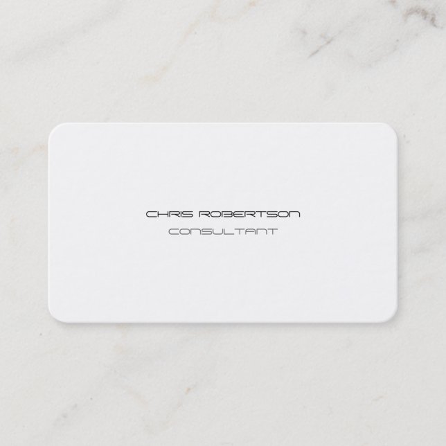 Very Plain Grey White Attractive Business Card (Front)