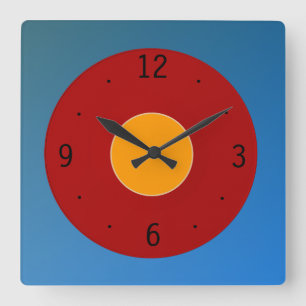 Very Plain Red Blue Yellow>Plain Kitchen Clocks