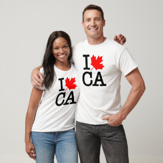 Very Polite Red Black I Love Canada Maple Leaf T-Shirt