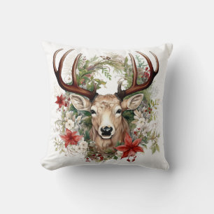 🦌🎄 Very Pretty Merry Christmas Reindeer Pillow 