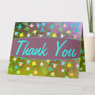 Very Pretty Thank You Note In Plum and Teal Card