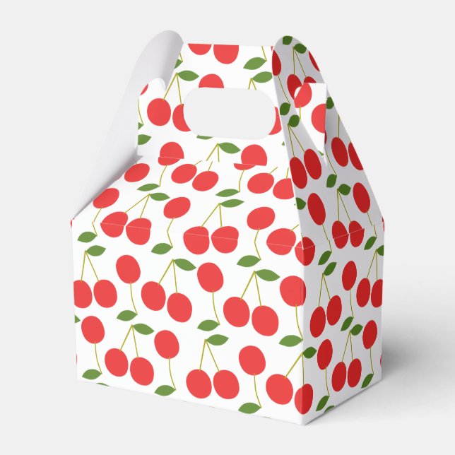 Very Red Cherry Pattern Favour Box (Front Side)