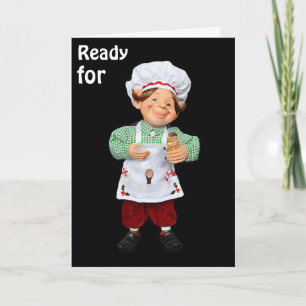 VERY ROMANTIC CHEF ELF SAYS READY FOR CHRISTMAS? HOLIDAY CARD