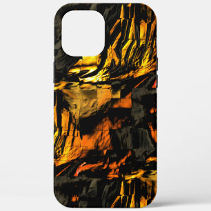 Very rustic burnt golden, abstract mosaic drawing iPhone 12 pro max case