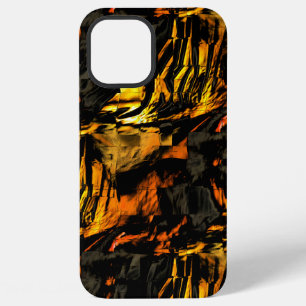 Very rustic burnt golden, abstract mosaic drawing  iPhone 12 pro max case
