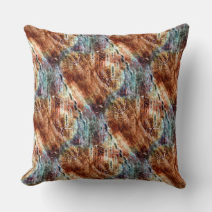 Very rustic cut-brown texture with woody scratches throw pillow