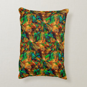 Very rustic rock in burnt yellow with green spot t accent pillow