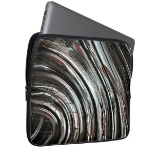 Very rustic silvery stripes or circular cutouts laptop sleeve