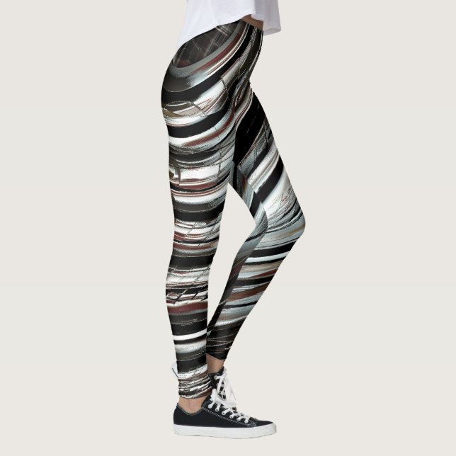 Very rustic silvery stripes or circular cutouts    leggings (Right)