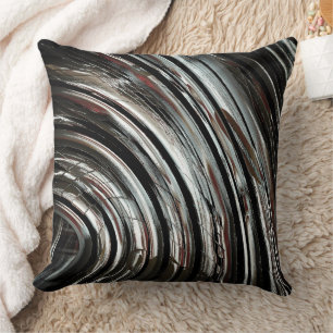 Very rustic silvery stripes or circular cutouts throw pillow
